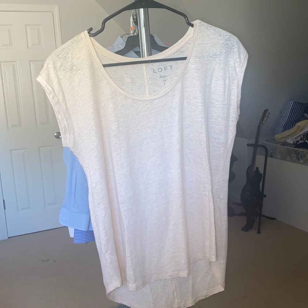 LOFT linen cream shirt